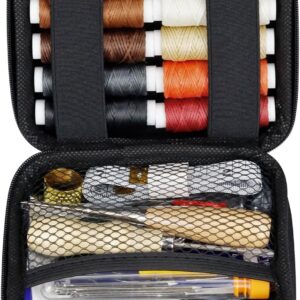 Complete Leather Craft Kit: 31PCS Stitching Set with Waxed Thread & Tools