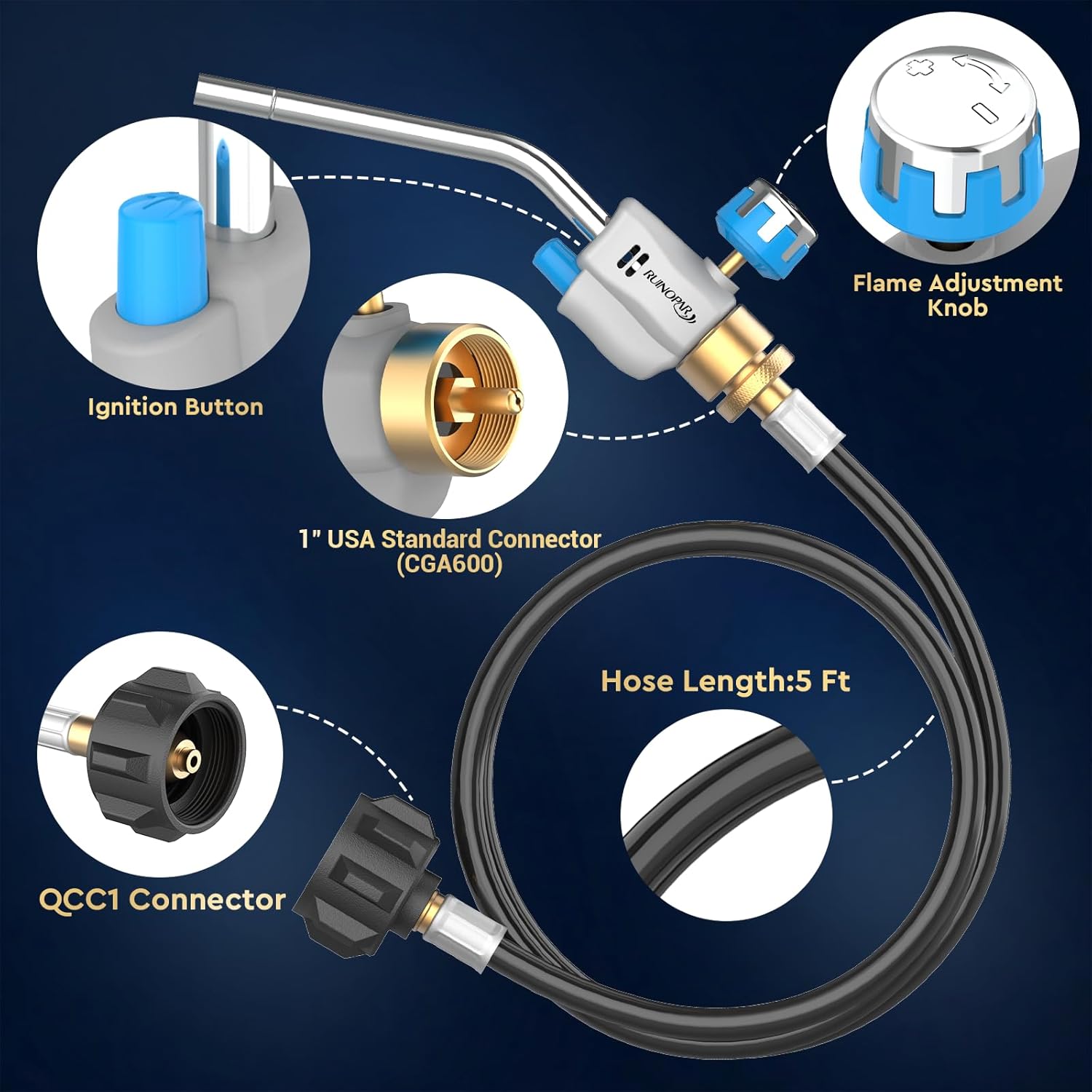 High-Performance Propane Torch Kit with Igniter | Adjustable Flame Welding Torch 4 High-Performance Propane Torch Kit with Igniter | Adjustable Flame Welding Torch - Image 4