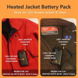 12V Universal Heated Jacket Battery Pack – Fast PD Charging for All Brands