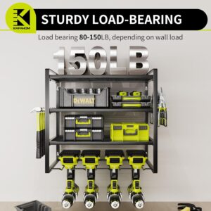 Ultimate Garage Tool Organizer: Heavy-Duty Drill Holder Wall Mount & Tool Storage Rack