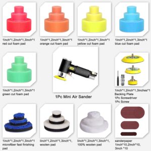 56pcs Mini Random Orbital Air Sander Kit for Auto Body with Pads