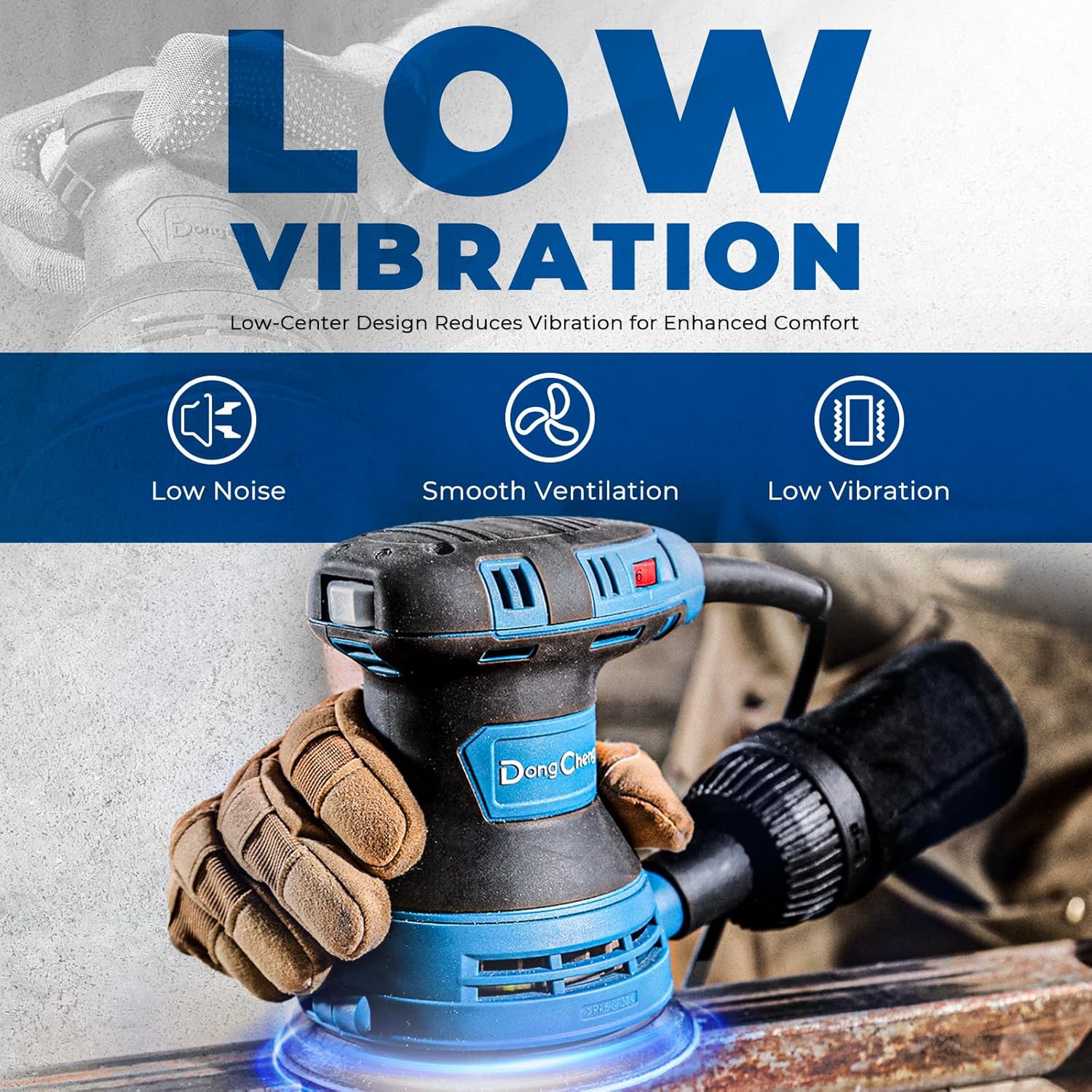 Dong Cheng 5" Orbital Sander 300W | 12000OPM Electric Palm Sander with 6 Speeds 4 Dong Cheng 5" Orbital Sander 300W | 12000OPM Electric Palm Sander with 6 Speeds - Image 4