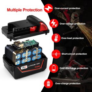Milwaukee M18 Replacement Batteries 2-Pack 5.0Ah 18V Lithium Ion Power