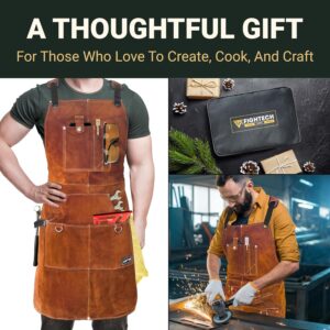 Premium Leather Woodworking Apron | Heavy-Duty Tool Pockets for Craftsmen M-XXL