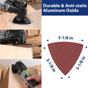 Pro Multi-Tool Sanding Pads Set: 150 PCS Triangle Hook & Loop Sandpaper Kit