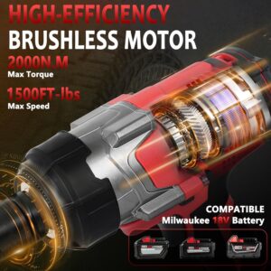 Milwaukee Compatible 3/4″ Cordless Impact Wrench 1500FT-LBS 18V Brushless
