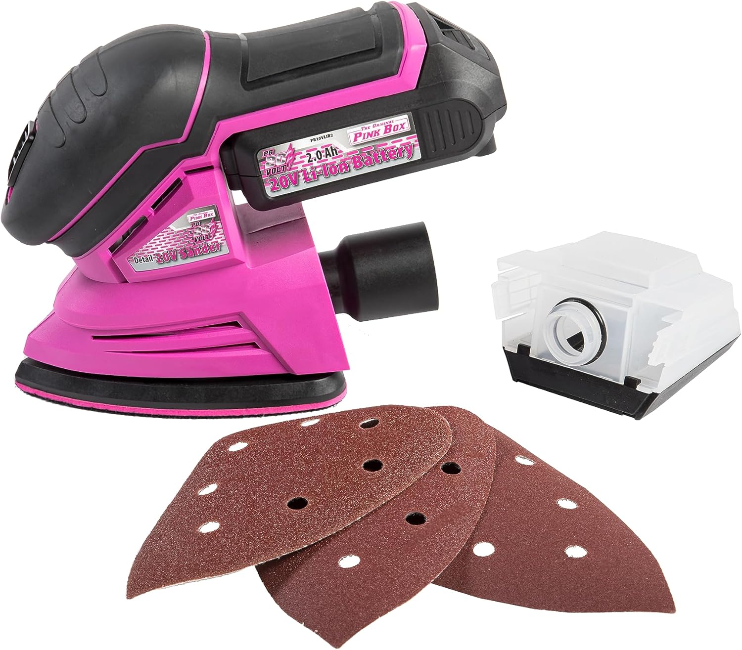 20V Pink Cordless Detail Sander Kit w/ Brushless Motor & 2Ah Battery 2 20V Pink Cordless Detail Sander Kit w/ Brushless Motor & 2Ah Battery - Image 2