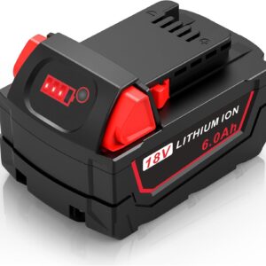 Compatible for Milwaukee 18v Battery WK18 6.0Ah Batteries for Milwaukee Mk-18, Strong Power High Capacity for Milwaukee, Compatible with 48-11-1850, 48-11-1852, 48-11-1865, 48-11-1862, 48-11-1840