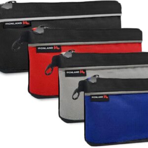 IRONLAND Small Tool Pouches with Zipper Premium Small Tool Bags Waterproof 1680D Pouch Bags for Men Multipurpose Storage Organizer Premium Heavy duty 4 Pack pencil bag