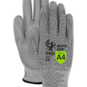 MAGID Griffin Gear ANSI A4 Polyurethane Coated Work Gloves, 12 Pairs, Size 9/Large, GPD452