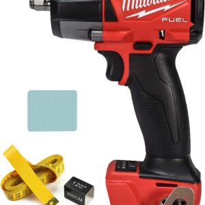 Milwaukee M18 18V Fuel 3/8'' Brushless Cordless Mid-Torque Compact Impact Wrench Bare Tool + Accessories, Black & Red