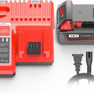 5.0Ah 18V Extended Capacity Battery Replacement for Milwaukee M18 Battery and Charger Kit, Compatible with M18 Milwaukee Cordless Power Tools