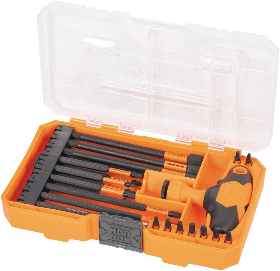 Klein Tools Professional Ratcheting T-Handle Bit Set, SAE/Metric/TORX, Impact-Rated Magnetic 9 Klein Tools Professional Ratcheting T-Handle Bit Set, SAE/Metric/TORX, Impact-Rated Magnetic - Image 9