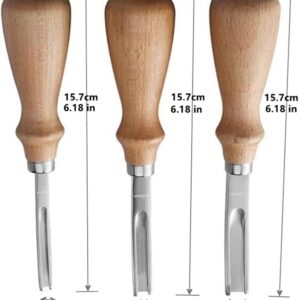 Premium Leather Edge Skiving Tool Set | 3 Sizes Beveler Trimmer with Wood Handle