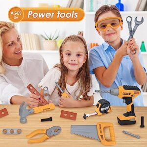 HYRENEE Kids Electronic Drill Tool Set – Pretend Play Toys for Boys 3-5