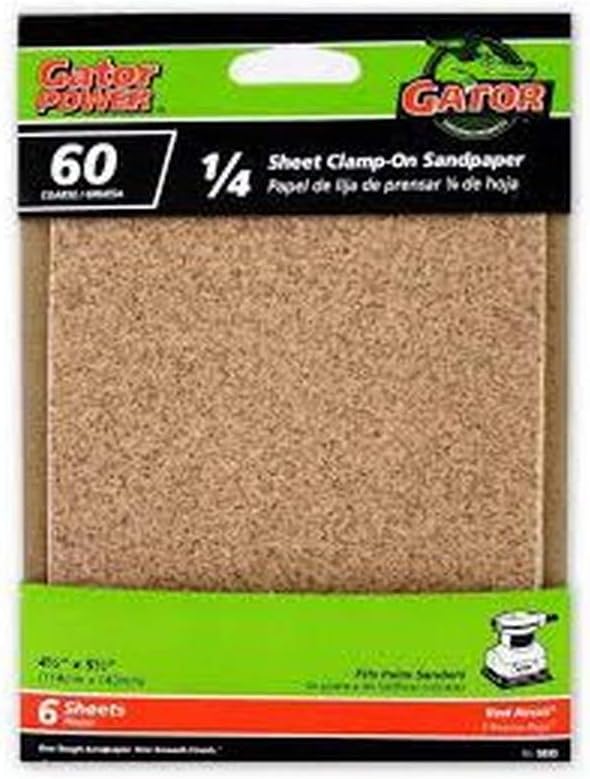 Premium 60-Grit Sandpaper Sheets 4.5x5.5 for Smooth Wood & Paint Sanding 1 sander tool 1/2 sheet