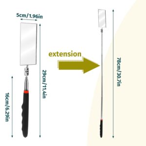 Telescoping Vehicle Inspection Mirror: 30.7″ Extended Reach Car Tool