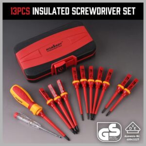 Professional Electrical Screwdriver Set | 1000V Insulated VDE Certified | 13-Piece CRV Magnetic Tips