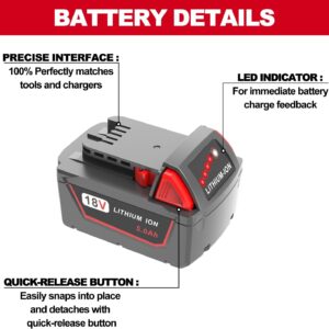Milwaukee M18 5.0Ah Extended Battery Replacement High Capacity Lithium Ion Cordless Tool Power Pack