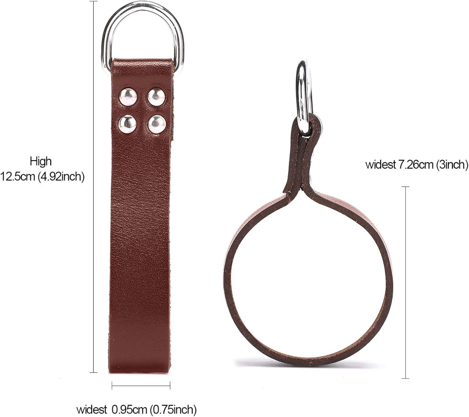 Professional Leather Tool Belt Suspender Loops Heavy Duty 4-Piece Brown Strap Set 3 Professional Leather Tool Belt Suspender Loops Heavy Duty 4-Piece Brown Strap Set - Image 3