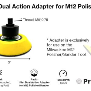 Milwaukee M12 3″ Dual Action Random Orbital Sander Attachment Polisher Upgrade Kit