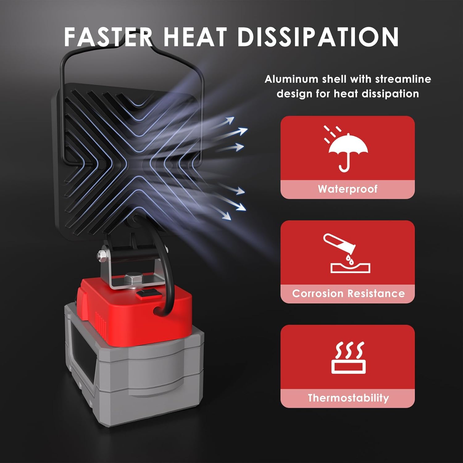 Milwaukee M18 Cordless LED Work Light 76W 10000LM Waterproof Portable Jobsite Lamp 6 Milwaukee M18 Cordless LED Work Light 76W 10000LM Waterproof Portable Jobsite Lamp - Image 6