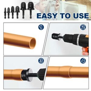 Pro HVAC Copper Pipe Swaging Tool Set | 6 Size Bits | AC Repair Kit 2024