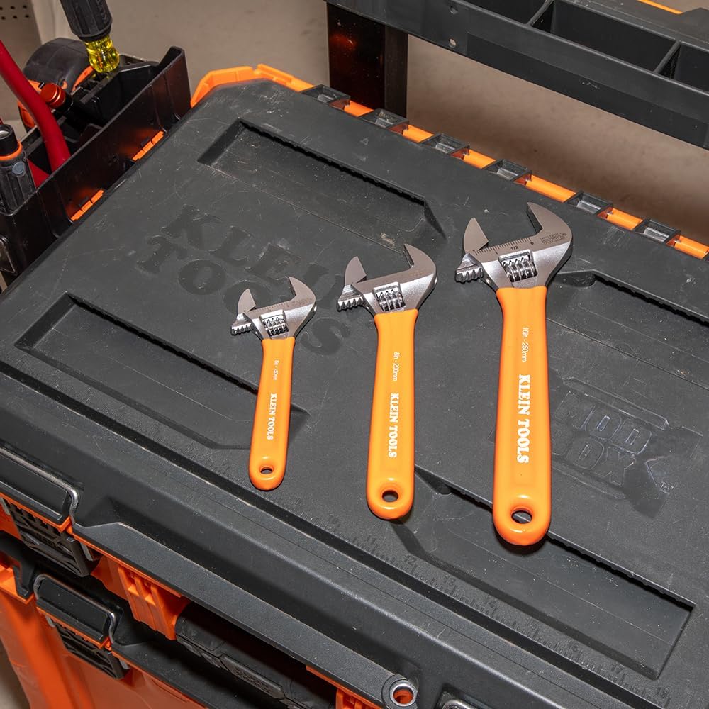 Pro Klein Adjustable Wrench Set: Heavy-Duty 3pc Metric & SAE Forged Steel 3 Pro Klein Adjustable Wrench Set: Heavy-Duty 3pc Metric & SAE Forged Steel - Image 3