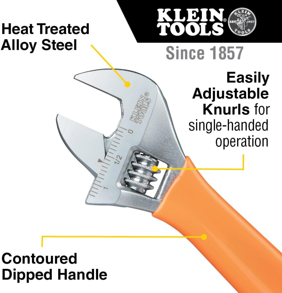 Pro Klein Adjustable Wrench Set: Heavy-Duty 3pc Metric & SAE Forged Steel 2 Pro Klein Adjustable Wrench Set: Heavy-Duty 3pc Metric & SAE Forged Steel - Image 2