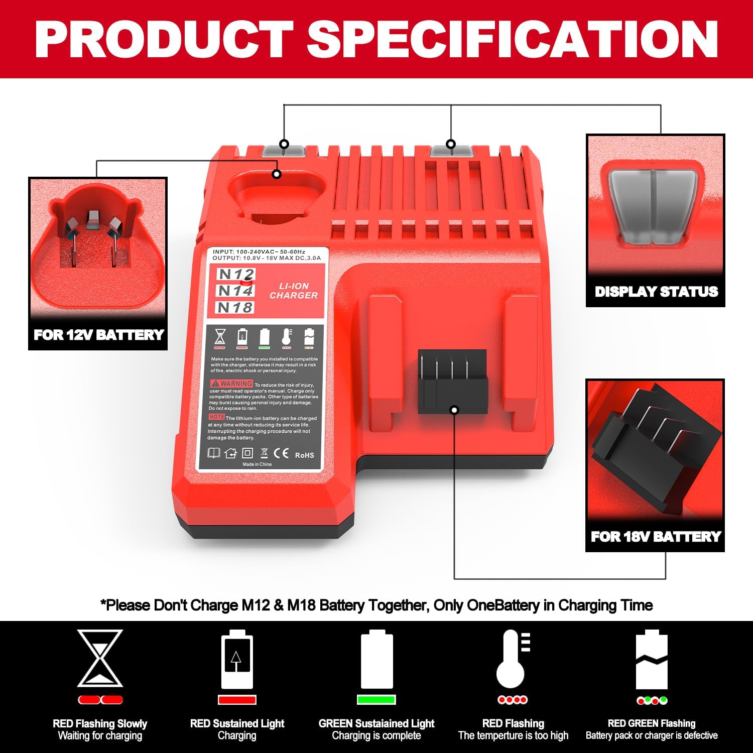 Milwaukee M18 5.0Ah Extended Battery Replacement High Capacity Lithium Ion Cordless Tool Power Pack 3 Milwaukee M18 5.0Ah Extended Battery Replacement High Capacity Lithium Ion Cordless Tool Power Pack - Image 3