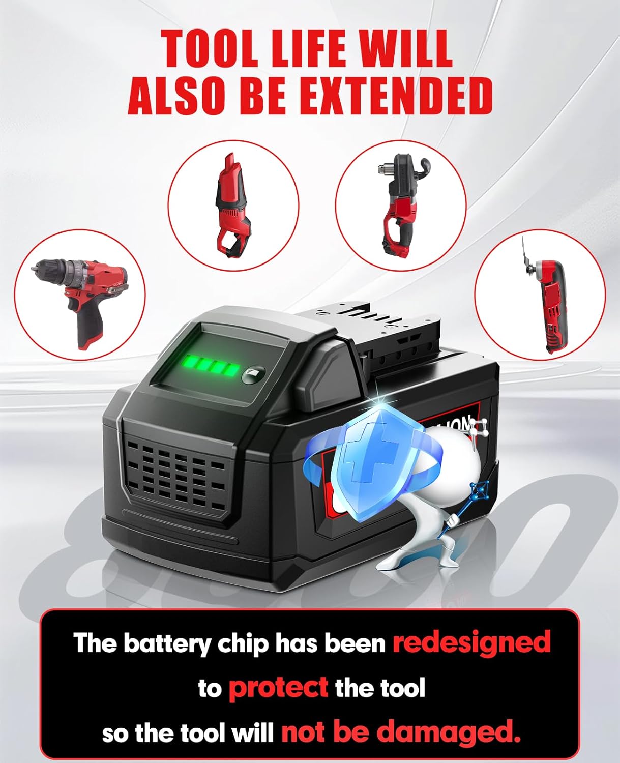 Milwaukee M18 18V 8.0Ah Battery 4-Pack | High Capacity Lithium Replacement Batteries 3 Milwaukee M18 18V 8.0Ah Battery 4-Pack | High Capacity Lithium Replacement Batteries - Image 3