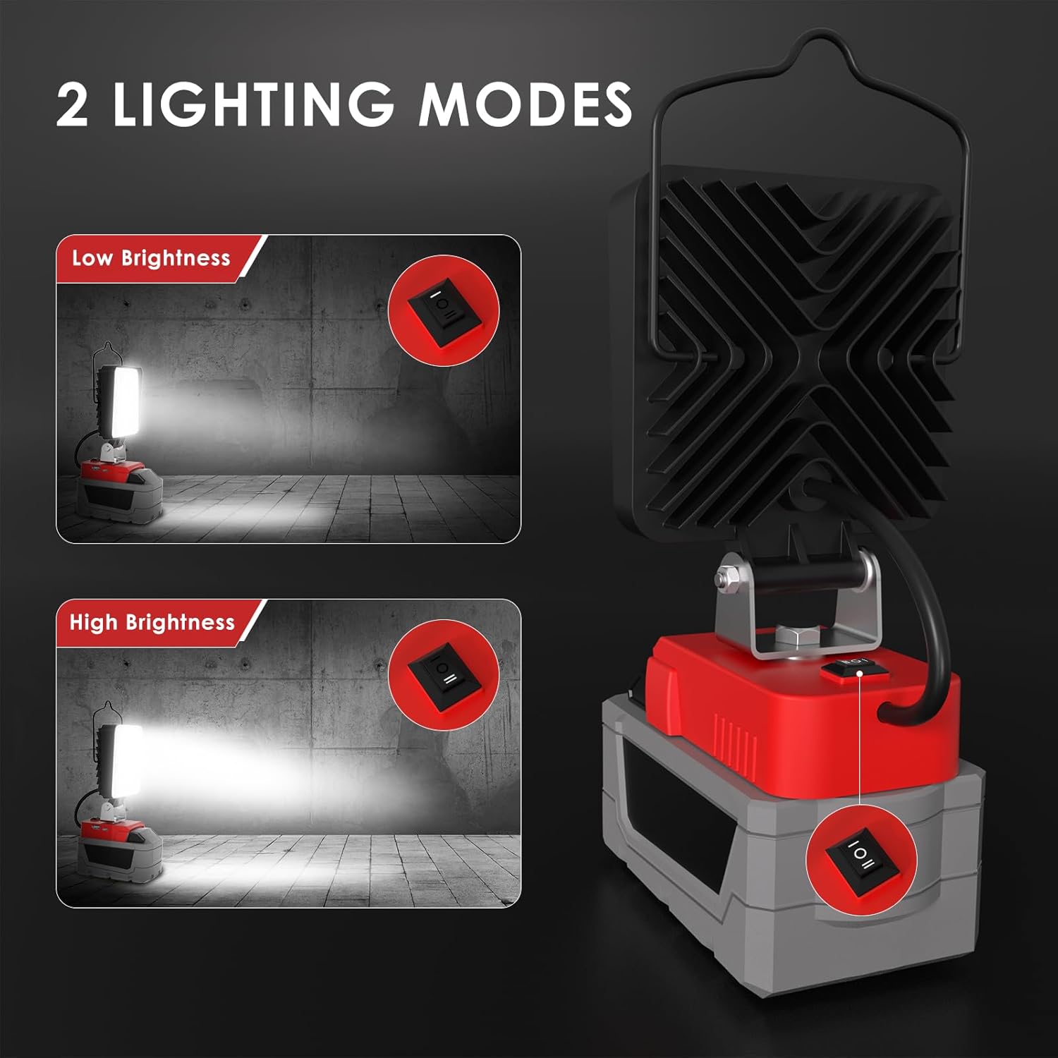 Milwaukee M18 Cordless LED Work Light 76W 10000LM Waterproof Portable Jobsite Lamp 4 Milwaukee M18 Cordless LED Work Light 76W 10000LM Waterproof Portable Jobsite Lamp - Image 4