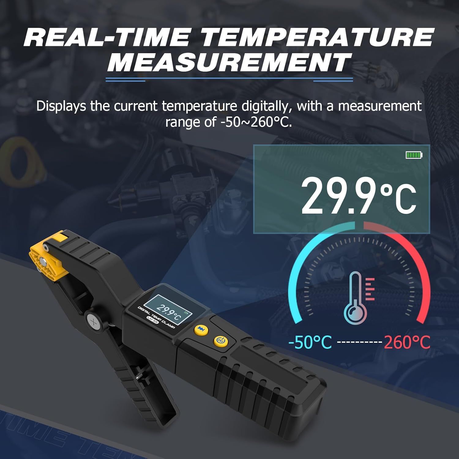 Professional HVAC Digital Thermometer Clamp Meter | Precise Temp Measurement -50~260℃ 3 Professional HVAC Digital Thermometer Clamp Meter | Precise Temp Measurement -50~260℃ - Image 3