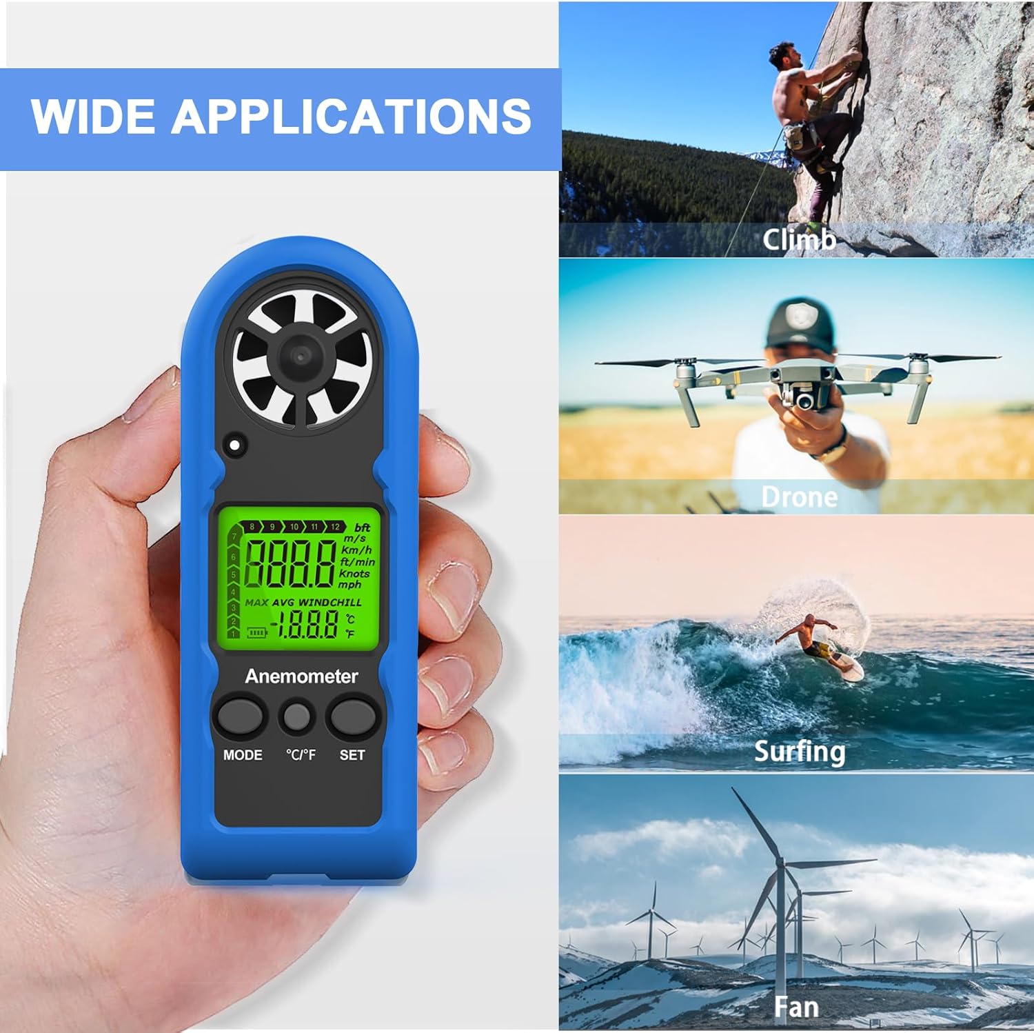 Professional Digital Wind Meter: HVAC Anemometer for CFM/Air Flow/Outdoor Use 5 Professional Digital Wind Meter: HVAC Anemometer for CFM/Air Flow/Outdoor Use - Image 5