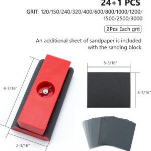 25pcs Hand Sanding Blocks 120-3000 Grit Woodworking Auto Body Tool Kit