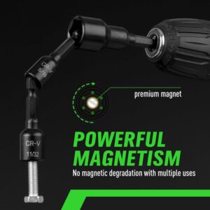 Pro Magnetic Nut Driver Set: 20pc Impact Hex Bit Socket Tool Kit, Metric & SAE