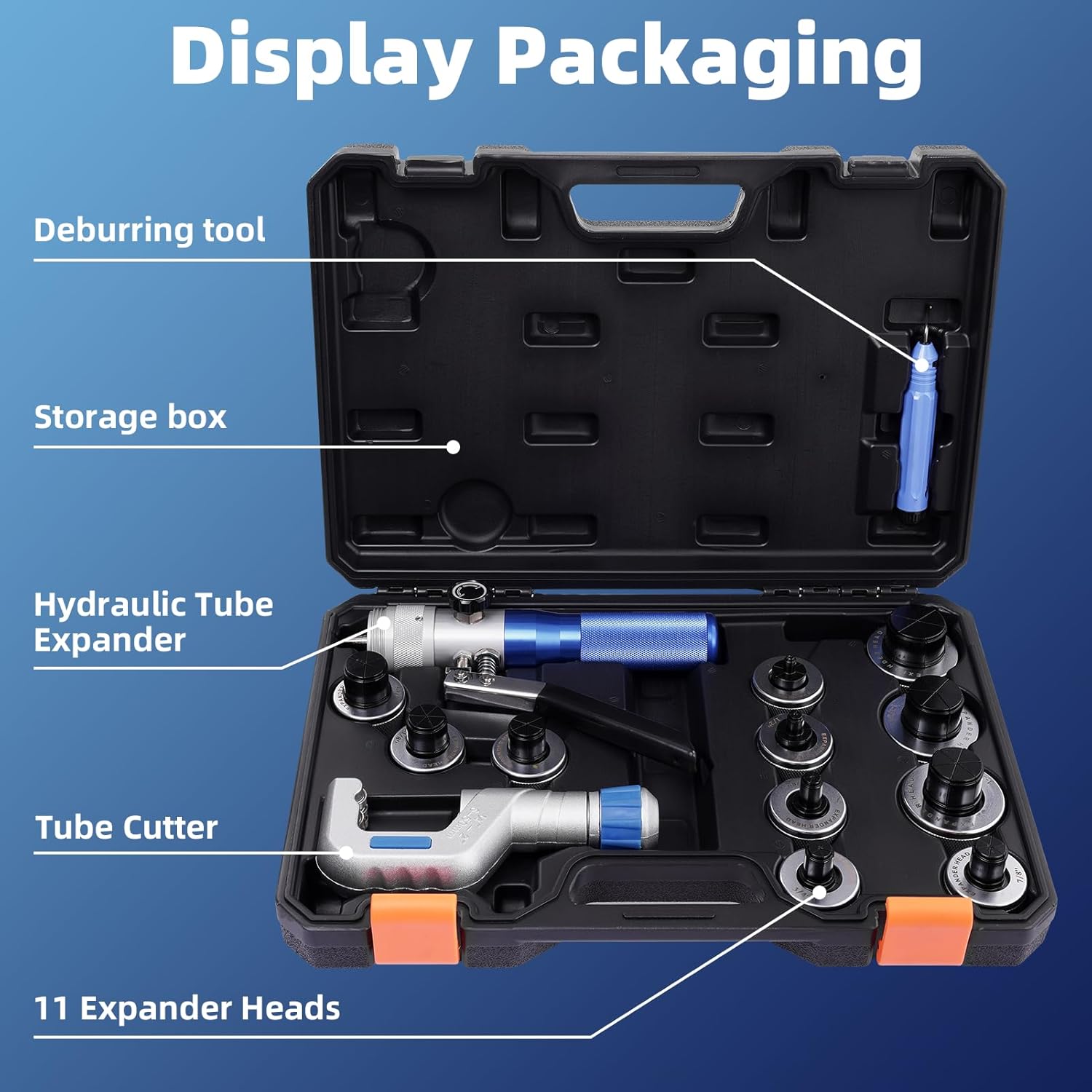 Professional HVAC Hydraulic Tube Expander Kit: 11 Heads for 3/8-5 1/8" Copper 6 Professional HVAC Hydraulic Tube Expander Kit: 11 Heads for 3/8-5 1/8" Copper - Image 6
