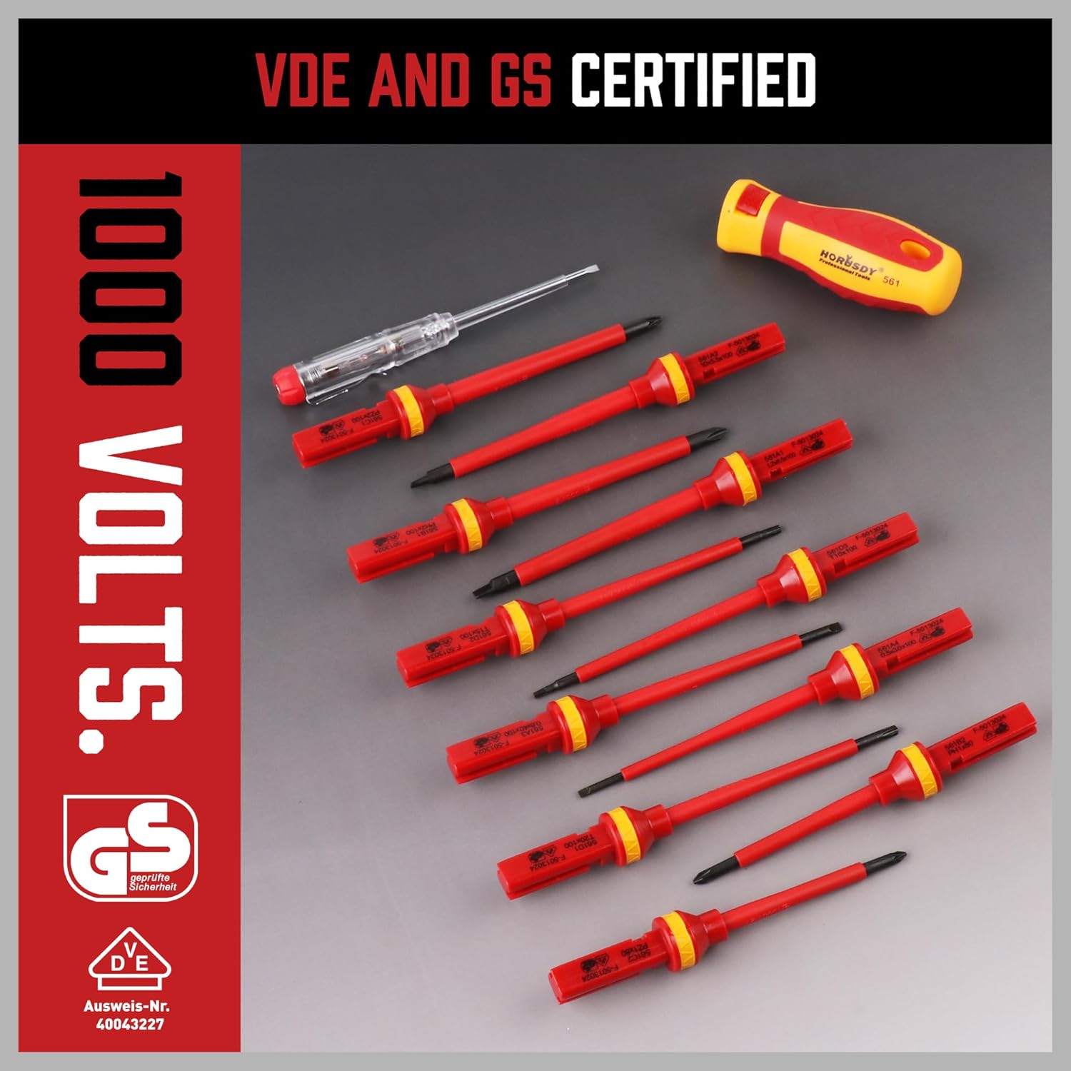 Professional Electrical Screwdriver Set | 1000V Insulated VDE Certified | 13-Piece CRV Magnetic Tips 4 Professional Electrical Screwdriver Set | 1000V Insulated VDE Certified | 13-Piece CRV Magnetic Tips - Image 4