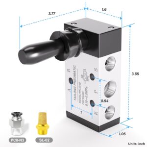 TAILONZ 4H310-10 3/8″ NPT Pneumatic Hand Lever Control Valve 5-Way 2-Position