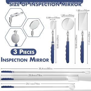 Professional Telescopic Inspection Mirror Set – 3 Sizes, Stainless Steel, Mechanic Tool