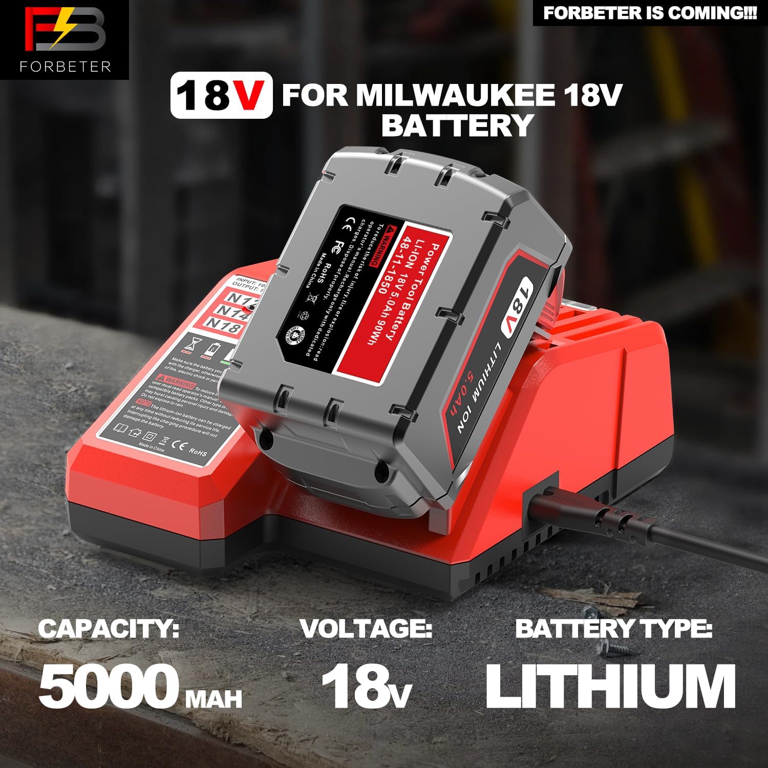 Milwaukee M18 5.0Ah Extended Battery Replacement High Capacity Lithium Ion Cordless Tool Power Pack 5 Milwaukee M18 5.0Ah Extended Battery Replacement High Capacity Lithium Ion Cordless Tool Power Pack - Image 5
