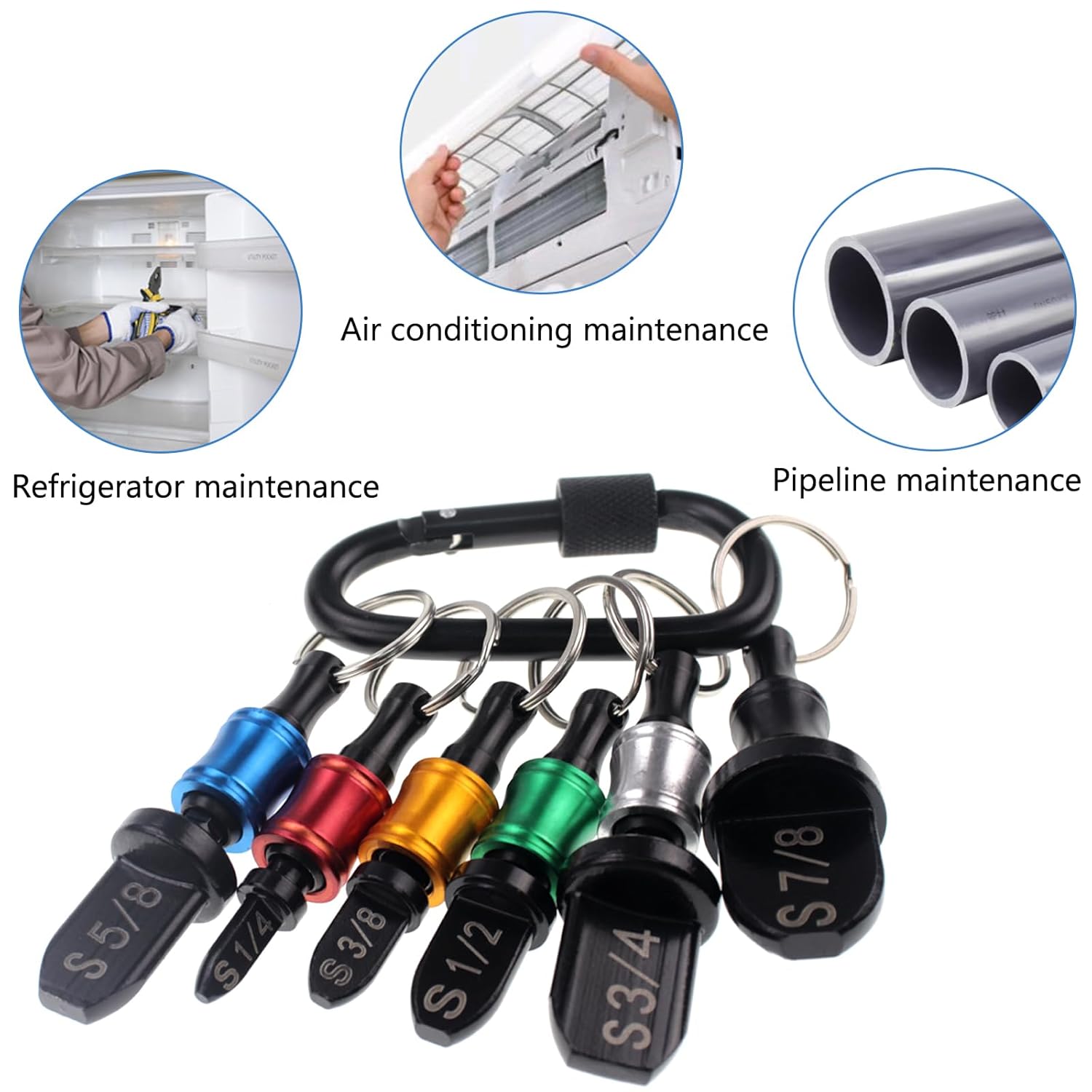 Professional HVAC Swaging Tool Kit with 6 Tube Size Drill Bits & Keychain Holder 6 Professional HVAC Swaging Tool Kit with 6 Tube Size Drill Bits & Keychain Holder - Image 6