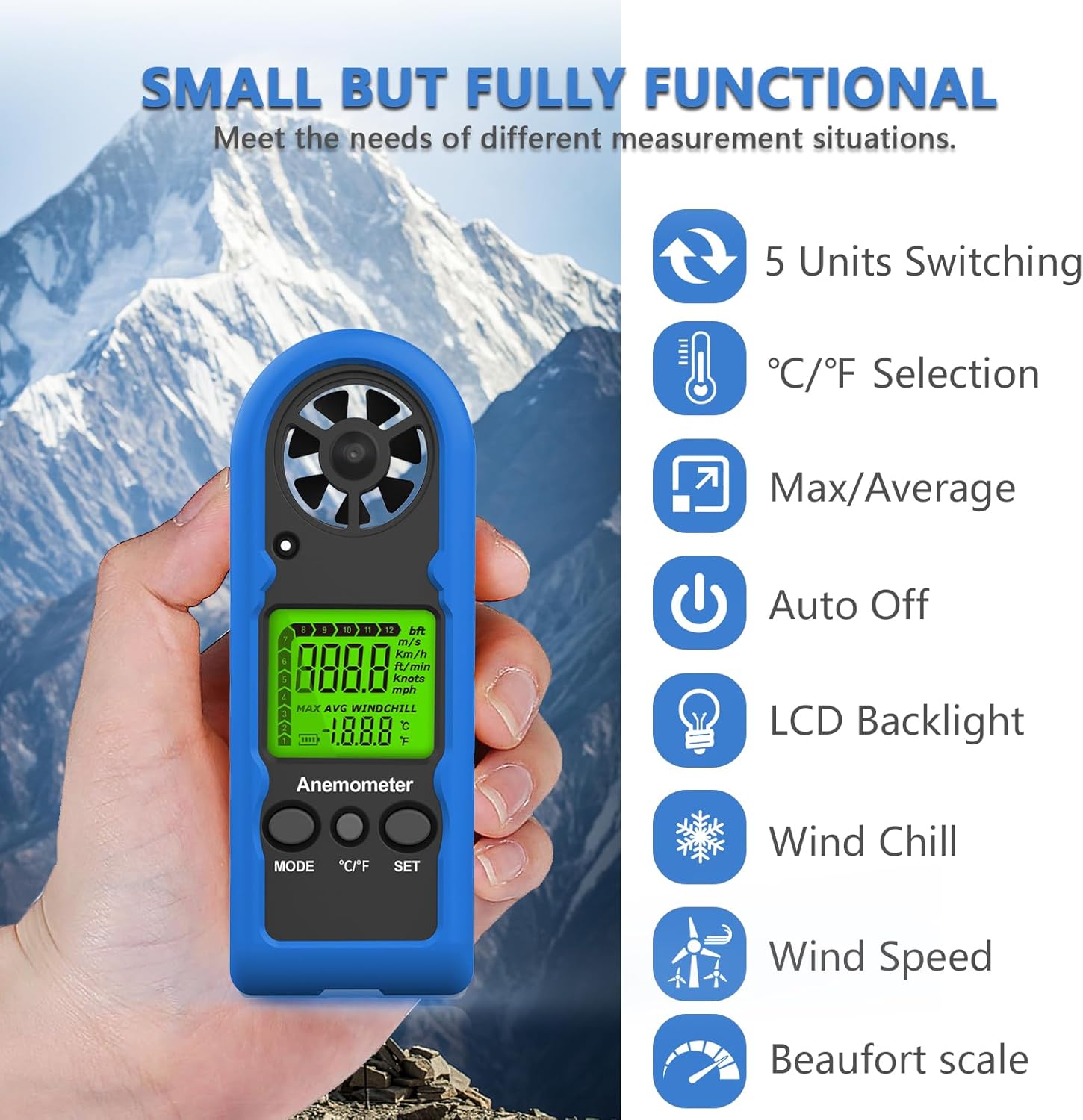 Professional Digital Wind Meter: HVAC Anemometer for CFM/Air Flow/Outdoor Use 2 Professional Digital Wind Meter: HVAC Anemometer for CFM/Air Flow/Outdoor Use - Image 2