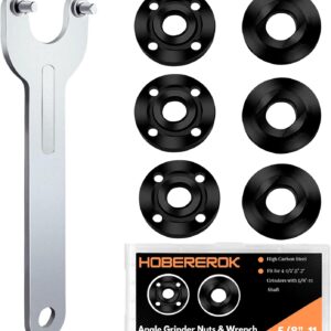 7PCS Angle Grinder Nut & Wrench Kit – 5/8-11 Thread Compatible with Dewalt, Milwaukee, Makita, Ryobi & Bosch 4.5"/5"/7" Grinders – Nut Removal & Wheel/Disc Replacement Tool