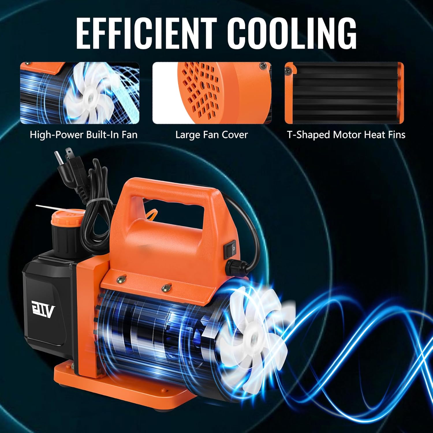 Premium 4.5 CFM AC Vacuum Pump & Gauge Kit for HVAC/Auto R134a R410a 4 Premium 4.5 CFM AC Vacuum Pump & Gauge Kit for HVAC/Auto R134a R410a - Image 4