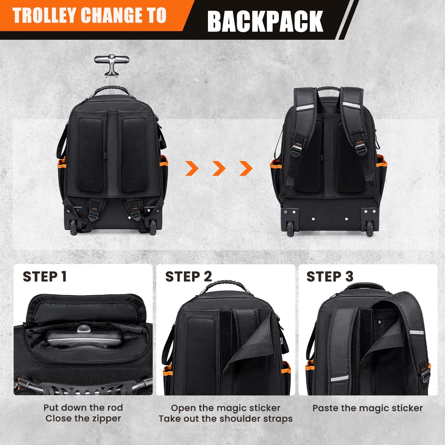 Ultimate Heavy Duty Rolling Tool Backpack | 63 Pockets | HVAC Electrician Gear 6 Ultimate Heavy Duty Rolling Tool Backpack | 63 Pockets | HVAC Electrician Gear - Image 6