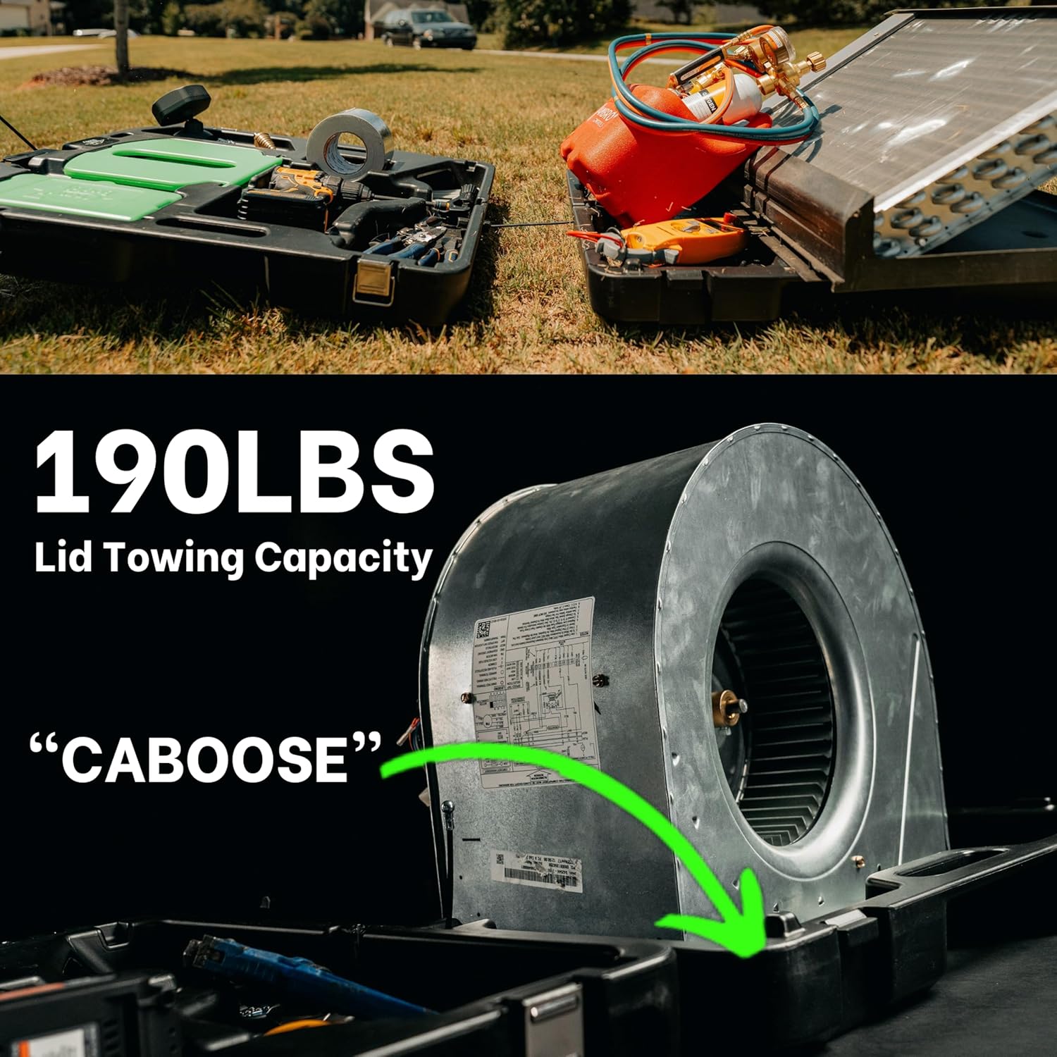 USA-Made Heavy Duty Tool Sled for Crawl Space | Patented Tradesman Carrier with Swivel Light 4 USA-Made Heavy Duty Tool Sled for Crawl Space | Patented Tradesman Carrier with Swivel Light - Image 4