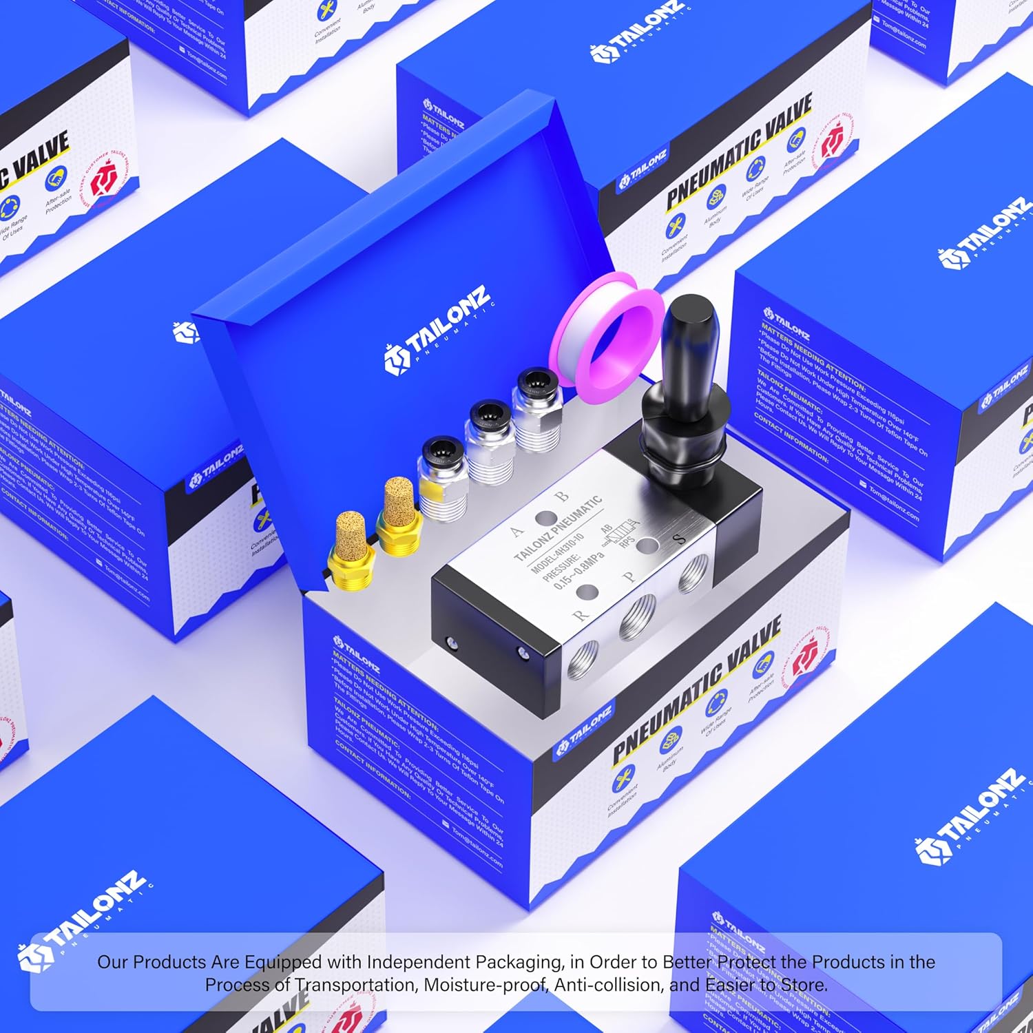 TAILONZ 4H310-10 3/8" NPT Pneumatic Hand Lever Control Valve 5-Way 2-Position 8 TAILONZ 4H310-10 3/8" NPT Pneumatic Hand Lever Control Valve 5-Way 2-Position - Image 8