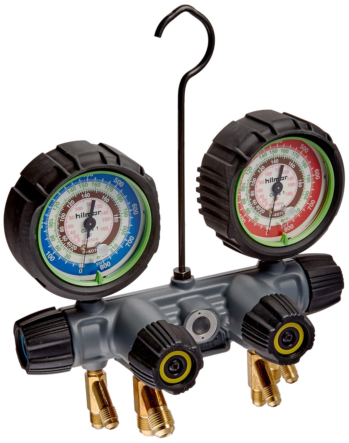 Hilmor Pro HVAC 4-Valve Aluminum Manifold Gauge Set HP22 R407C R410A 1 hvac tools hilmor