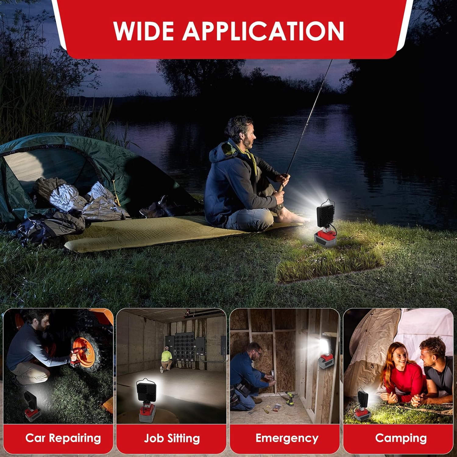 Milwaukee M18 Cordless LED Work Light 76W 10000LM Waterproof Portable Jobsite Lamp 8 Milwaukee M18 Cordless LED Work Light 76W 10000LM Waterproof Portable Jobsite Lamp - Image 8